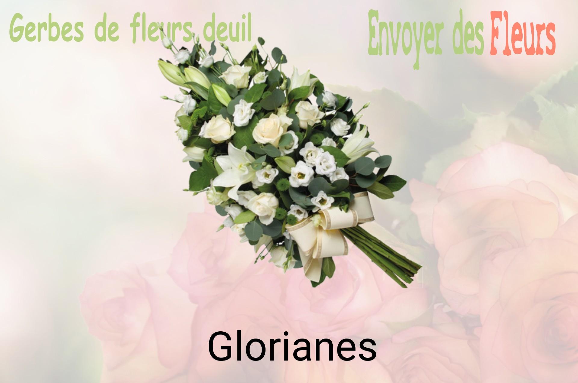 Gerbe de fleurs de deuil livrée à Glorianes